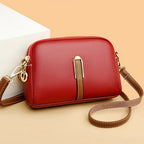 Women's Crossbody Bag with Contrast Stripe and Metal Clasp Detail