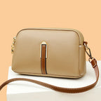 Women's Crossbody Bag with Contrast Stripe and Metal Clasp Detail