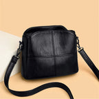 Women's Crossbody Bag with Stitched Panel Detail and Adjustable Strap
