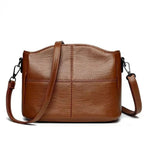 Women's Crossbody Bag with Stitched Panel Detail and Adjustable Strap