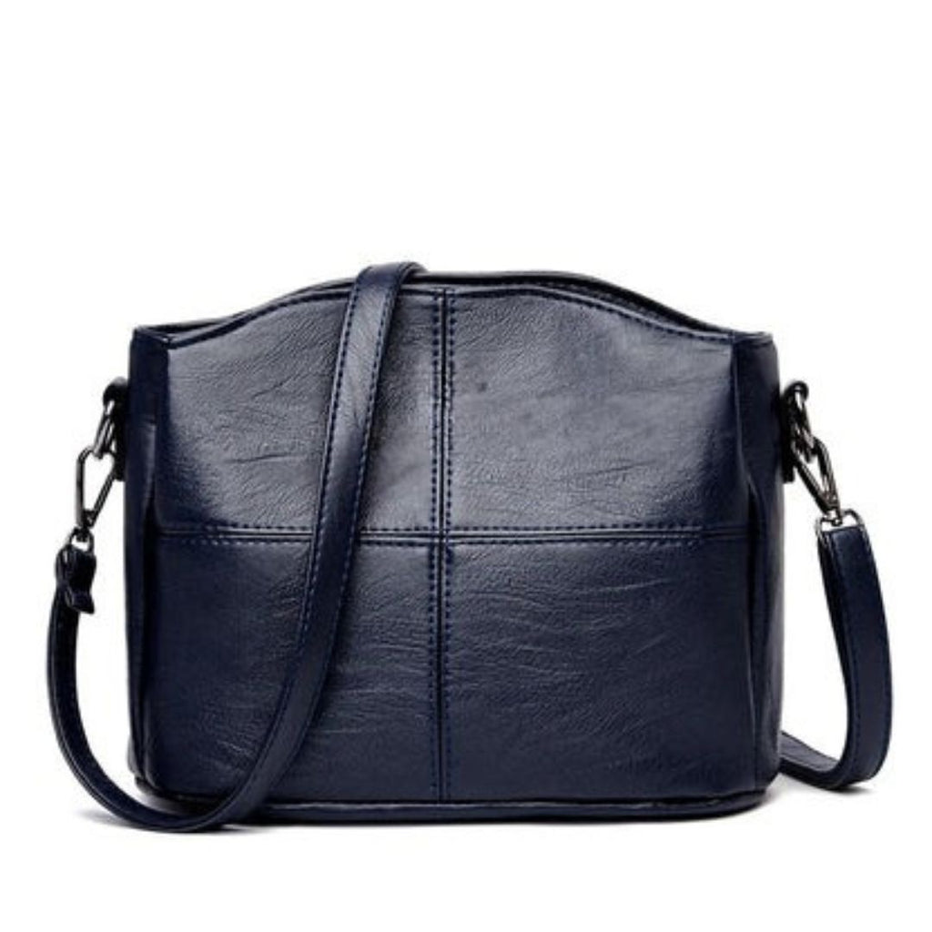 Women's Crossbody Bag with Stitched Panel Detail and Adjustable Strap