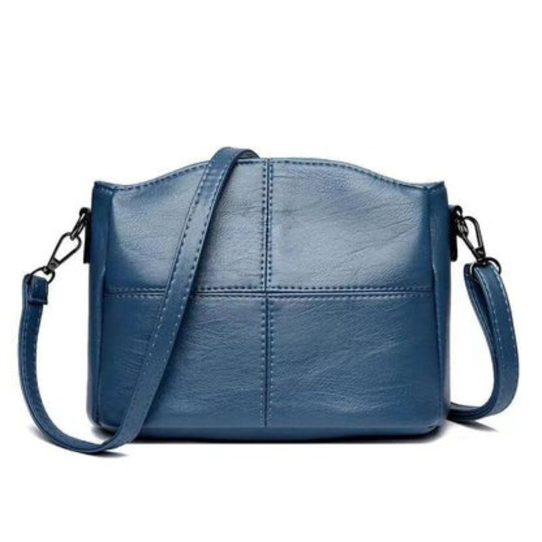 Women's Crossbody Bag with Stitched Panel Detail and Adjustable Strap