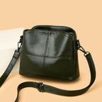 Women's Crossbody Bag with Stitched Panel Detail and Adjustable Strap