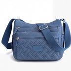 Women's Crossbody Shoulder Bag with Multi-Zip Compartments