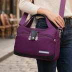 Women's Crossbody Shoulder Handbag with Multi-Zip Compartments