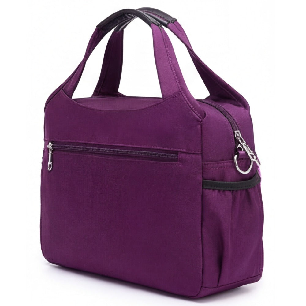 Women's Crossbody Shoulder Handbag with Multi-Zip Compartments