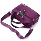 Women's Crossbody Shoulder Handbag with Multi-Zip Compartments