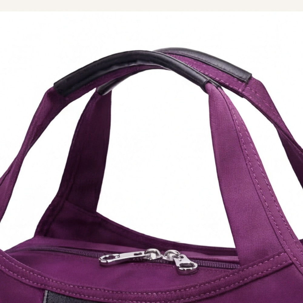 Women's Crossbody Shoulder Handbag with Multi-Zip Compartments