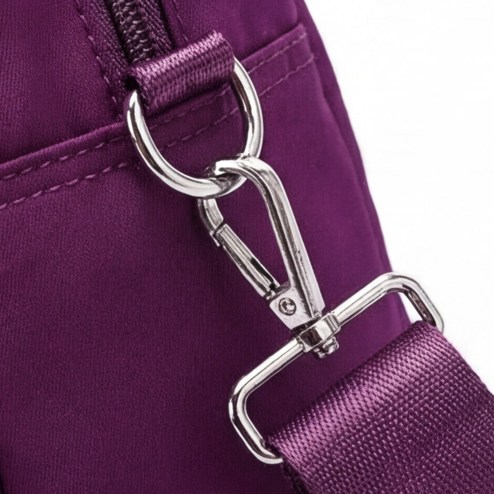 Women's Crossbody Shoulder Handbag with Multi-Zip Compartments
