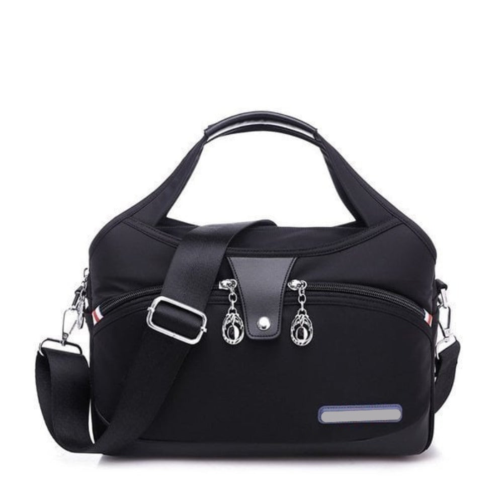 Women's Crossbody Shoulder Handbag with Multi-Zip Compartments