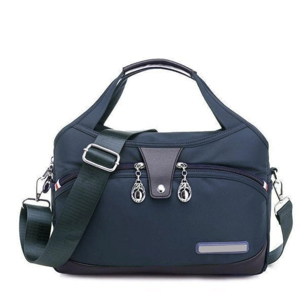 Women's Crossbody Shoulder Handbag with Multi-Zip Compartments