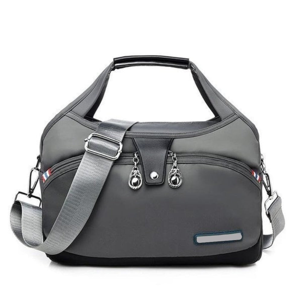 Women's Crossbody Shoulder Handbag with Multi-Zip Compartments