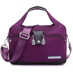 Women's Crossbody Shoulder Handbag with Multi-Zip Compartments