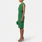 Women's Elegant Party Dress with Keyhole Neckline and Ruched Waist