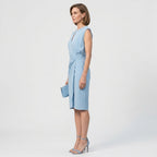 Women's Elegant Party Dress with Keyhole Neckline and Ruched Waist