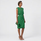 Women's Elegant Party Dress with Keyhole Neckline and Ruched Waist