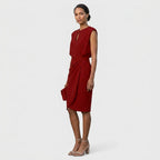 Women's Elegant Party Dress with Keyhole Neckline and Ruched Waist