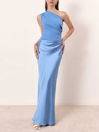 Women's Evening Party Maxi Dress with Off-Shoulder Neckline