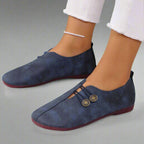 Women's Flat Slip On Shoes with Button Elastic Detail