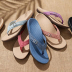 Women's Flip Flop Sandals with Toe Post Strap and Metal Buckle Detail