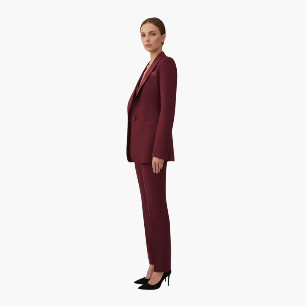 Women's Formal Blazer Trouser Set with Notch Lapel