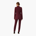 Women's Formal Blazer Trouser Set with Notch Lapel