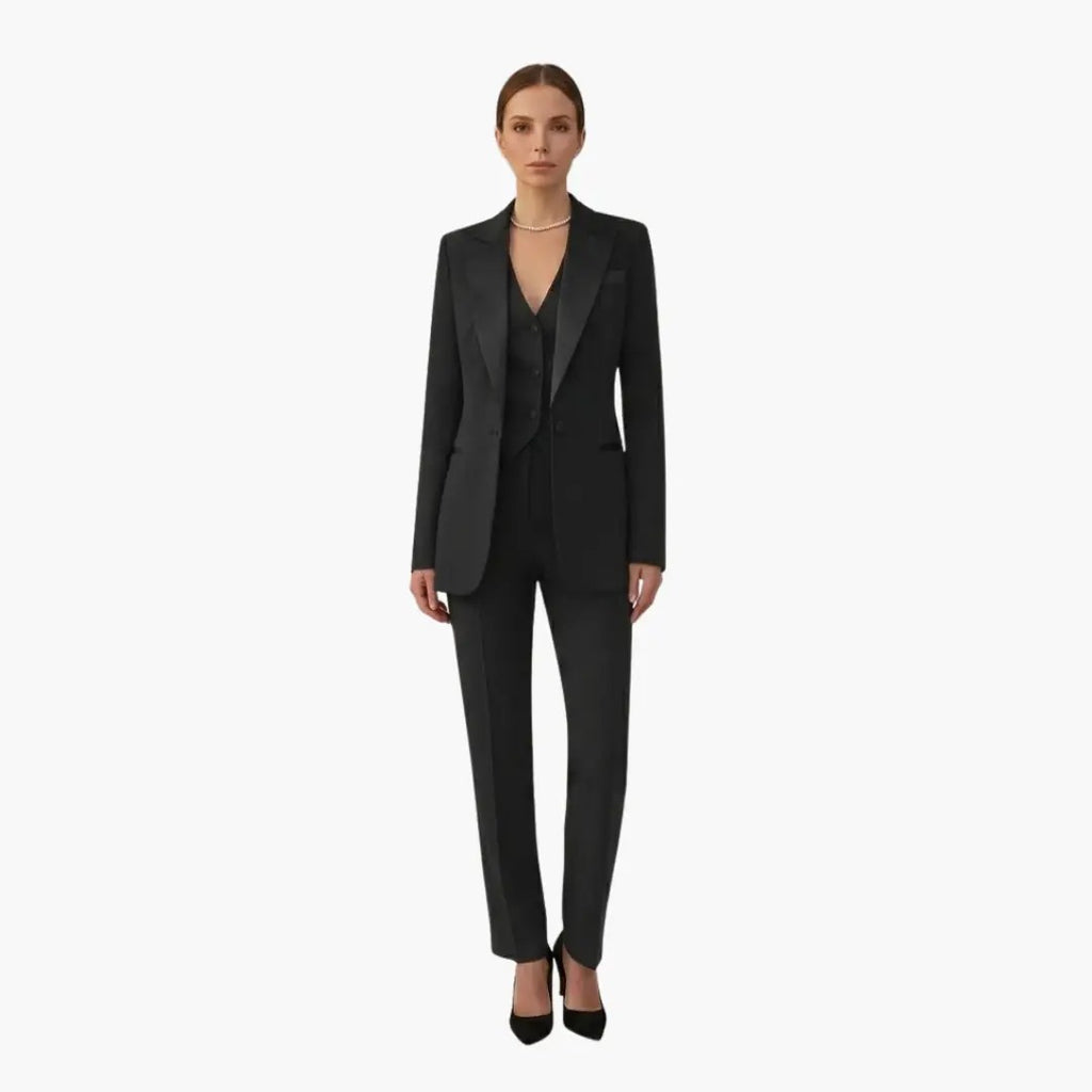 Women's Formal Blazer Trouser Set with Notch Lapel