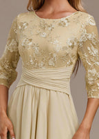 Women's Formal Floral Midi Dress with Embroidered Overlay