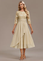 Women's Formal Floral Midi Dress with Embroidered Overlay
