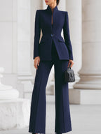 Women's Formal Structured Trouser Suit with Single Button