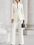 Women's Formal Structured Trouser Suit with Single Button