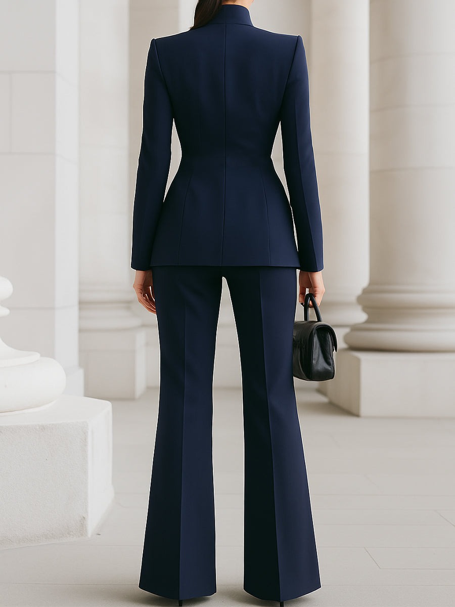 Women's Formal Structured Trouser Suit with Single Button