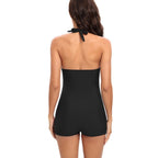 Women's High Waisted One Piece Swimsuit with Shorts