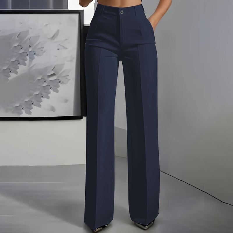 Women's High Waisted Wide Leg Trousers with Pockets