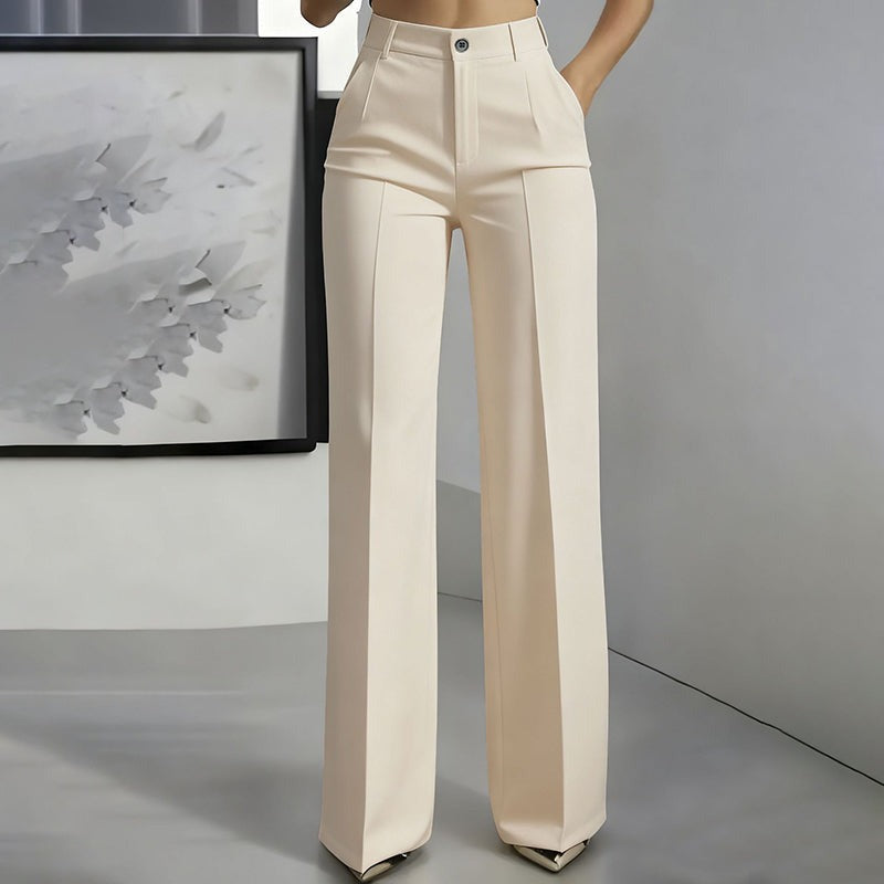 Women's High Waisted Wide Leg Trousers with Pockets