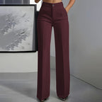 Women's High Waisted Wide Leg Trousers with Pockets