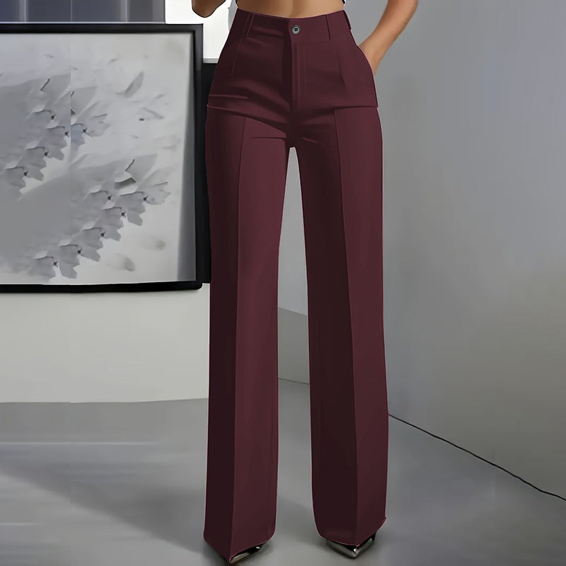 Women's High Waisted Wide Leg Trousers with Pockets