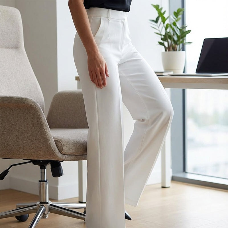 Women's High Waisted Wide Leg Trousers with Pockets