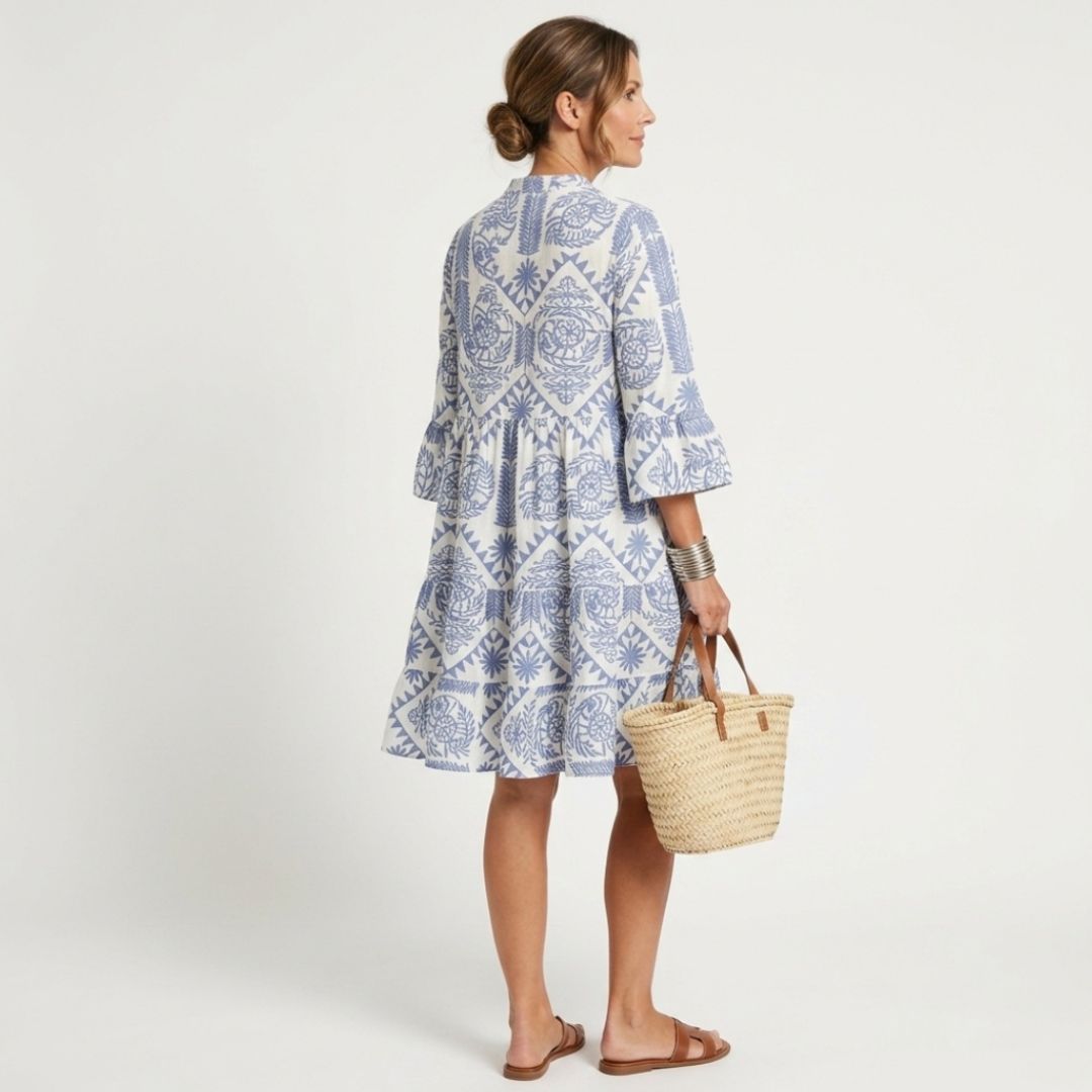 Women's Holiday Boho Dress with V-Neck