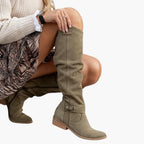 Women's Knee High Winter Boots with Buckle Strap