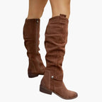 Women's Knee High Winter Boots with Buckle Strap