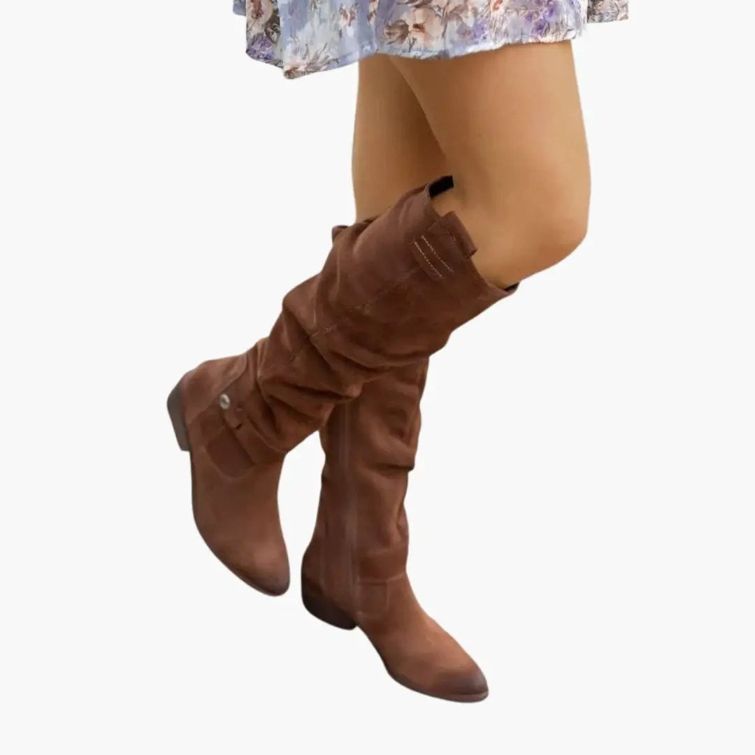 Women's Knee High Winter Boots with Buckle Strap