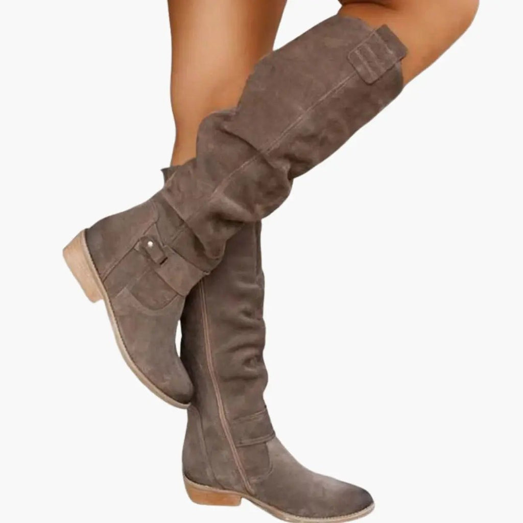 Women's Knee High Winter Boots with Buckle Strap