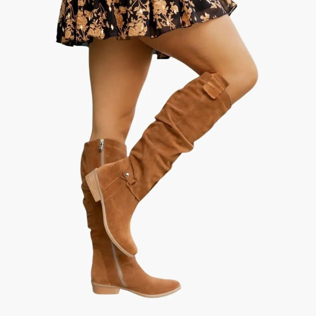 Women's Knee High Winter Boots with Buckle Strap