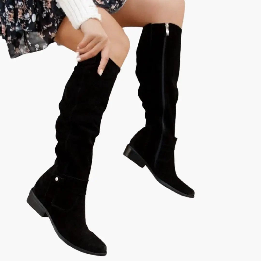 Women's Knee High Winter Boots with Buckle Strap