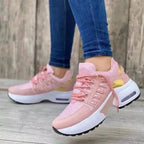 Women's Lace-Up Trainers with Perforated Panel Detail and Chunky Platform Sole