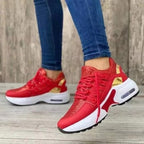 Women's Lace-Up Trainers with Perforated Panel Detail and Chunky Platform Sole