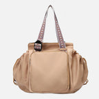 Women's Large Travel Tote Bag with Patterned Shoulder Strap
