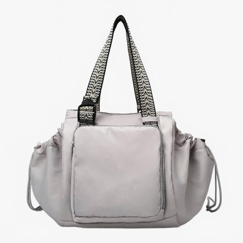 Women's Large Travel Tote Bag with Patterned Shoulder Strap