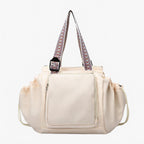 Women's Large Travel Tote Bag with Patterned Shoulder Strap